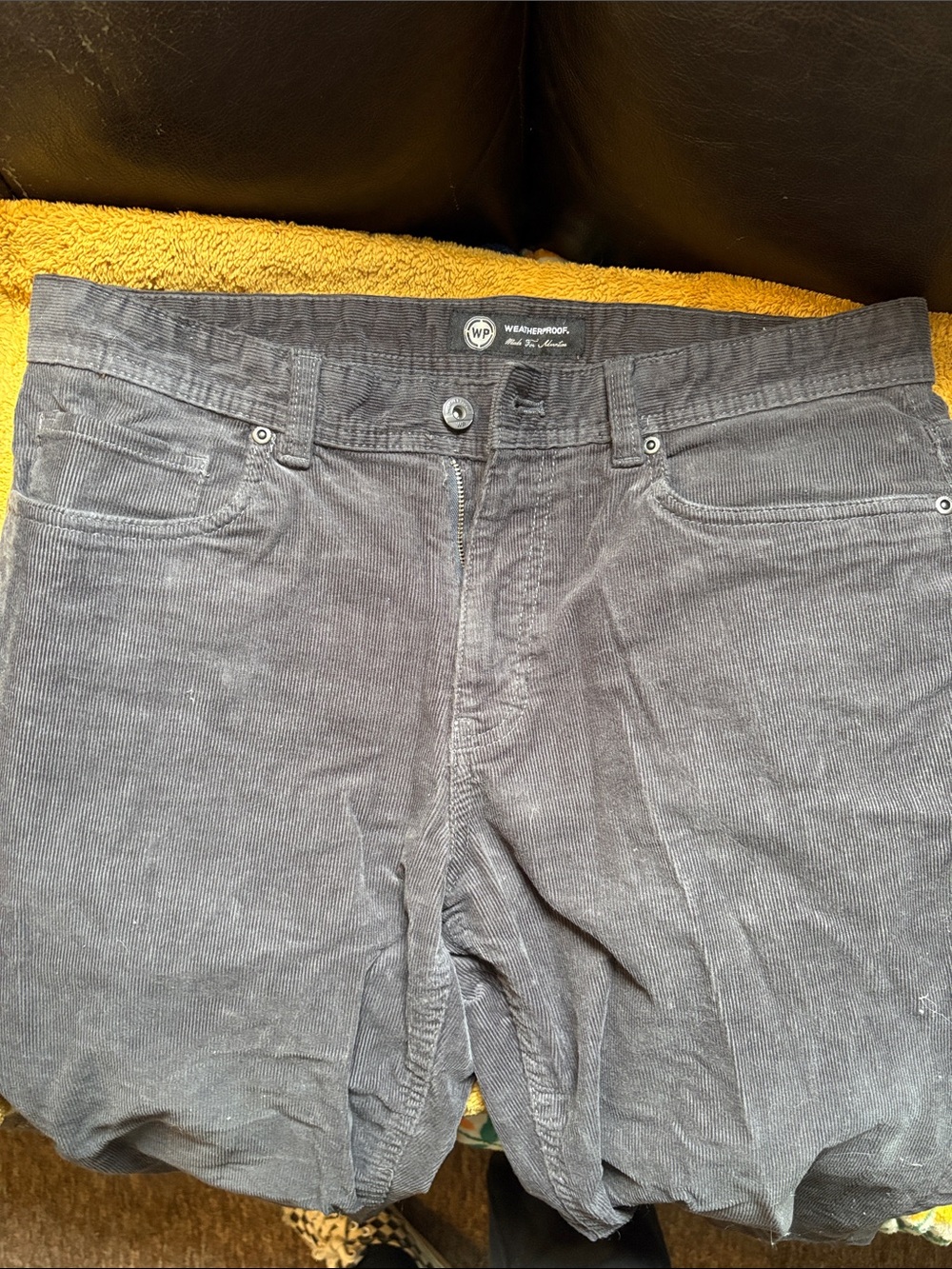 Weatherproof Men's Corduroy Pants in Charcoal Gray